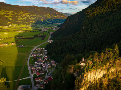 Wallfahrtskirche Maria Brettfall: Sonnenuntergang über Maria Brettfall