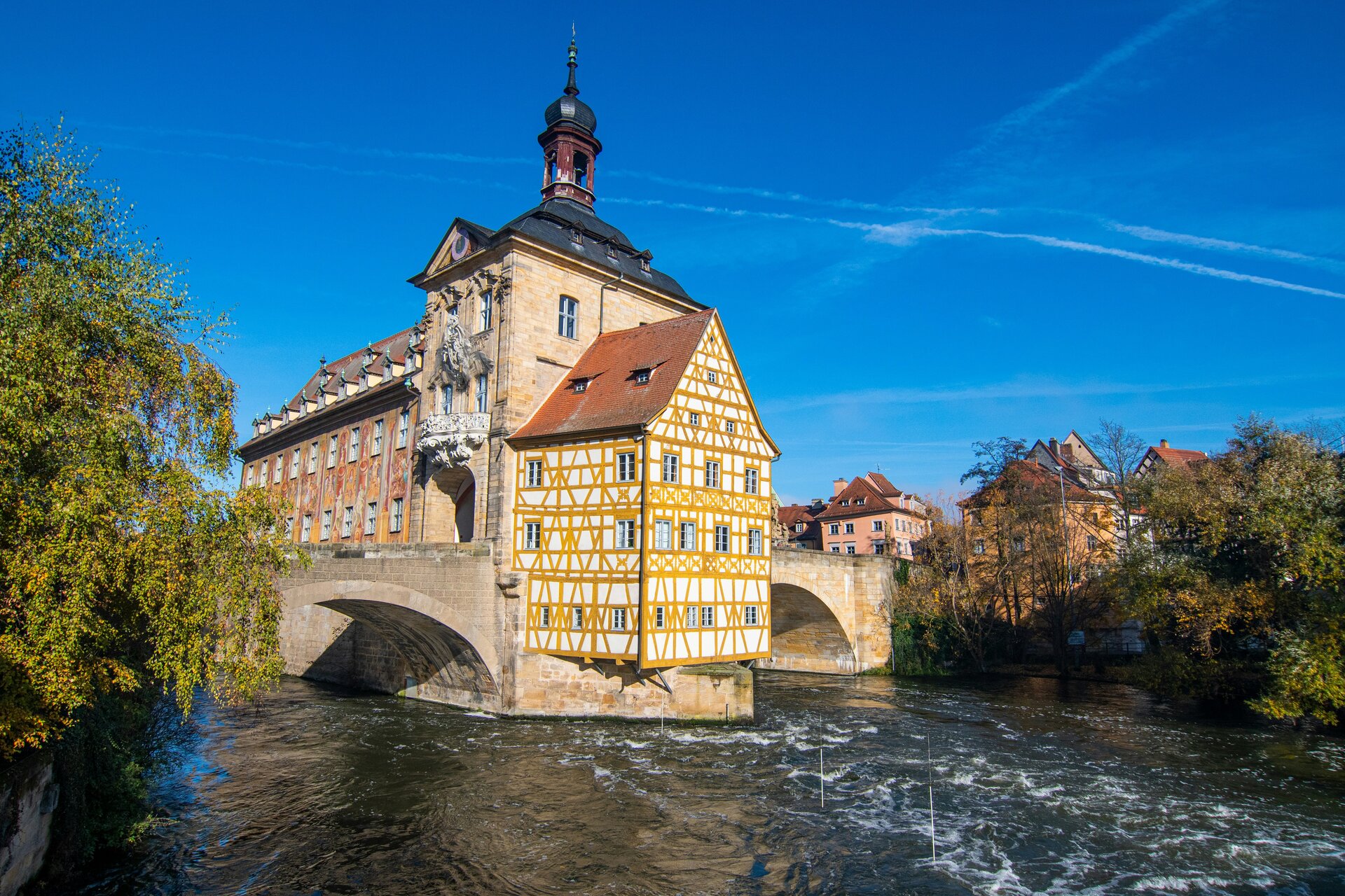 Fotospot Altes Rathaus Bamberg: old city-hall of the lovely Town Bamberg in German, Bavaria,