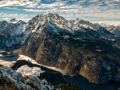 Jenner Gipfelkreuz: Königssee im Winter