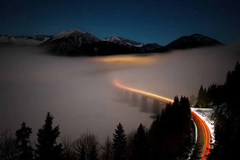 Sylvensteinspeicher im Nebel