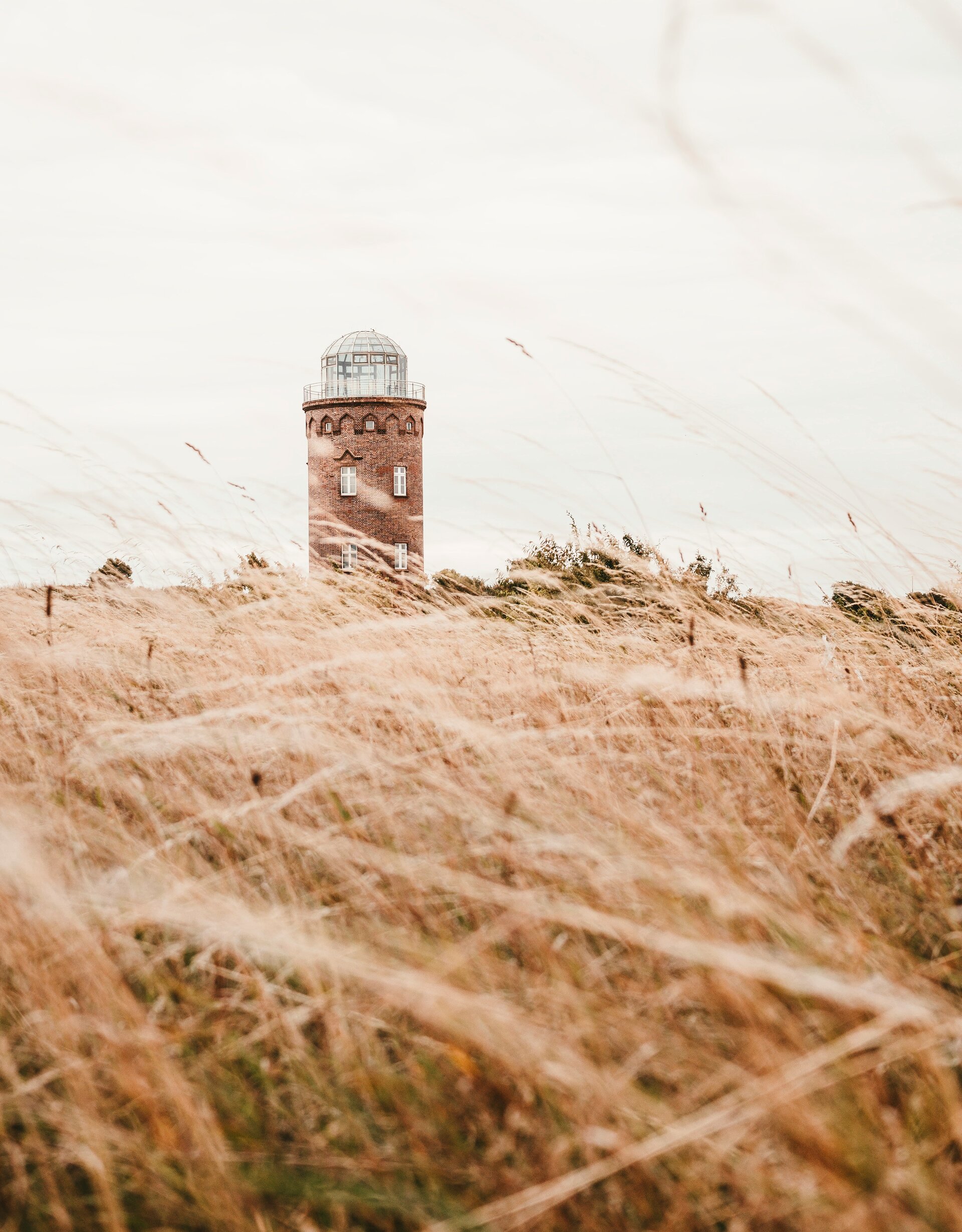 Fotospot Kap Arkona Peilturm: brown grass field under white sky